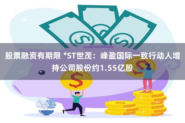 股票融资有期限 *ST世茂：峰盈国际一致行动人增持公司股份约1.55亿股