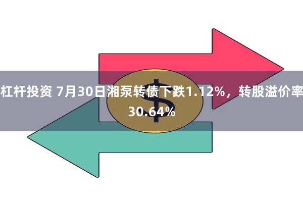 杠杆投资 7月30日湘泵转债下跌1.12%，转股溢价率30.64%